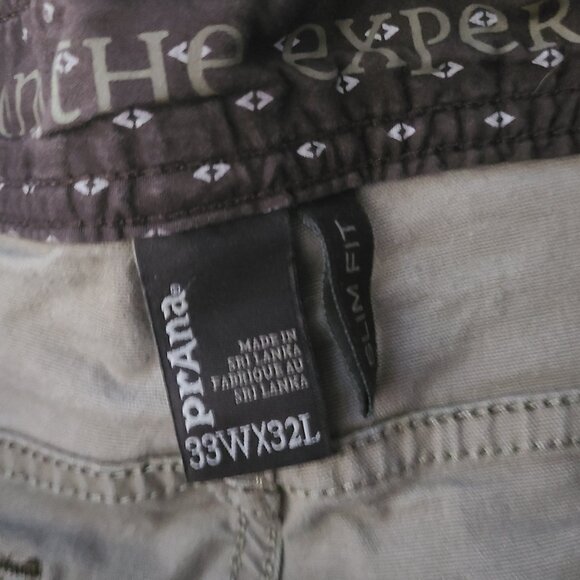 Prana Slim Fit Beige Men's Canvas Pants Size 33 x 32 - Picture 4 of 7